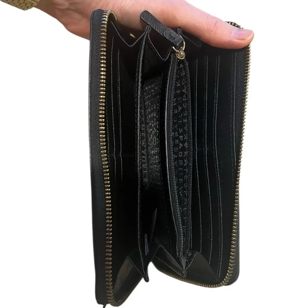 Kate Spade New York Black Continental Large Zip Wallet